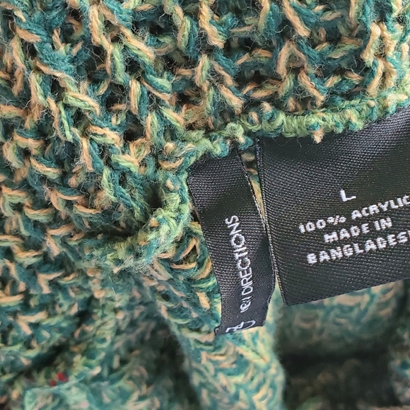New Direction Green Marled Sweater Size Large - Picture 3 of 4
